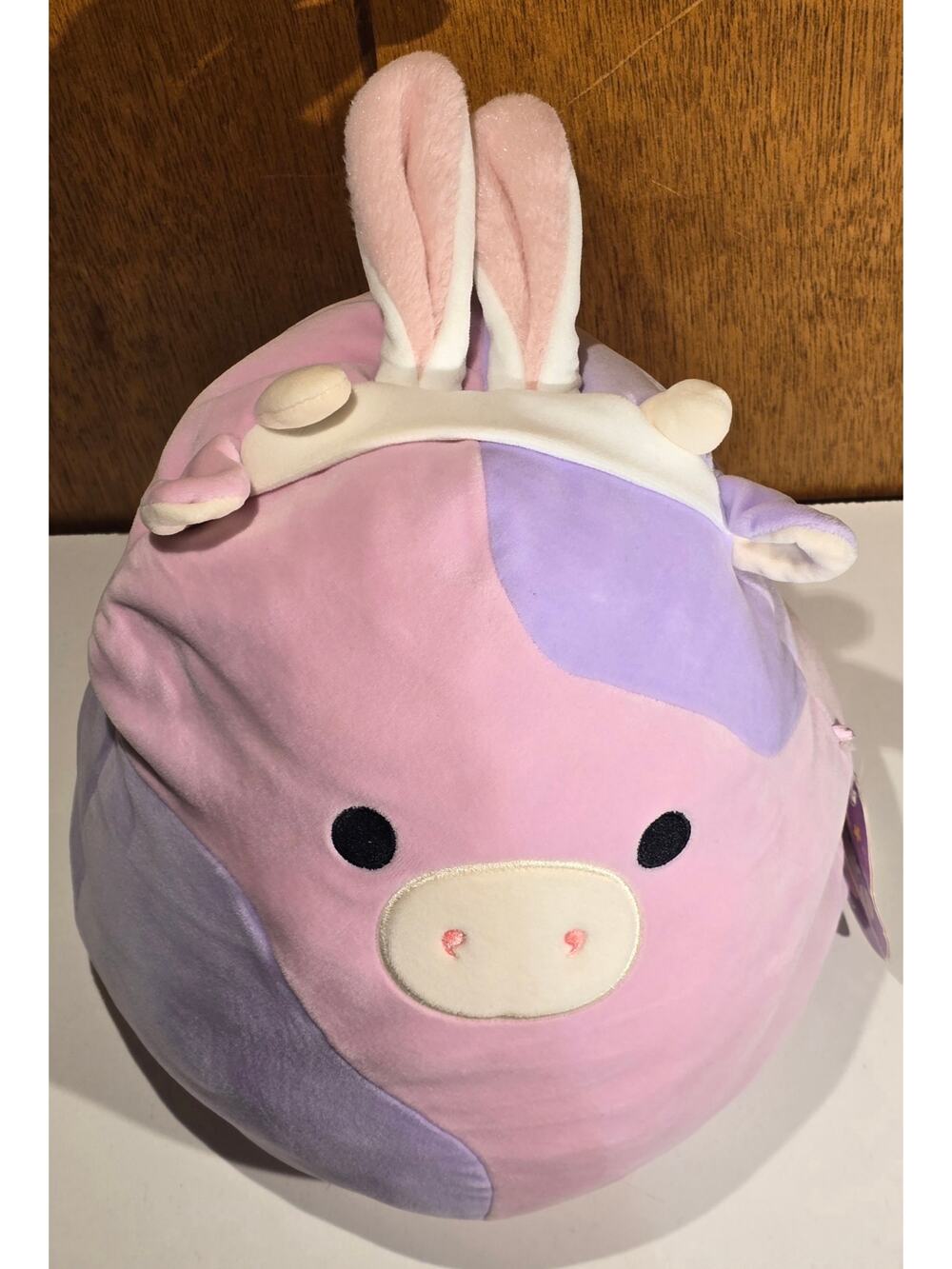 Squishmallows Patty Easter Cow Bunny Ears 12" Plush Pink Purple Jazwares